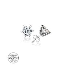 Kovac Tektaş Model Swarovski Zirconia Taşlı 925 Ayar Kadın Gümüş Küpe