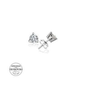 Kovac Tektaş Model Swarovski Zirconia Taşlı 925 Ayar Kadın Gümüş Küpe