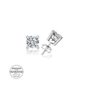 Kovac Tektaş Model Swarovski Zirconia Taşlı 925 Ayar Kadın Gümüş Küpe