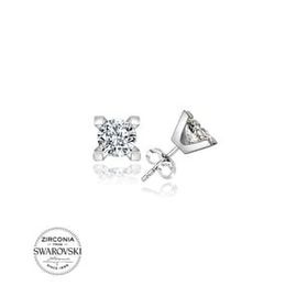 Kovac Tektaş Model Swarovski Zirconia Taşlı 925 Ayar Kadın Gümüş Küpe
