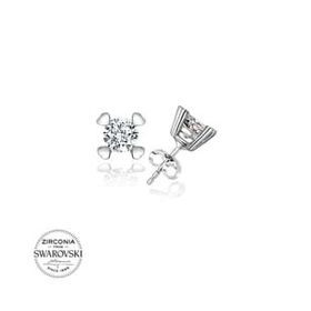 Kovac Tektaş Model Swarovski Zirconia Taşlı 925 Ayar Kadın Gümüş Küpe