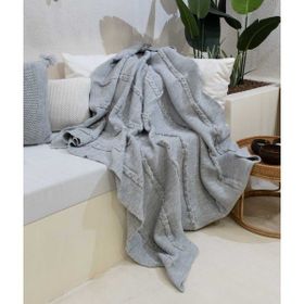 Koza Home 130x170 cm Trenza Gri TV Battaniyesi