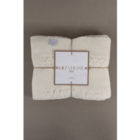 Koza Home 15025 Trenza Krem Çift Kişilik Battaniye
