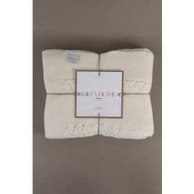 Koza Home 15025 Trenza Krem Çift Kişilik Battaniye