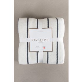 Koza Home 150x200 cm Antrasit Krem Twin Soft Pamuklu Tek Kişilik Battaniye