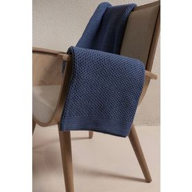 Koza Home 160x220 cm Miel Indigo Kenarı Ponponlu Tek Kişilik Battaniye
