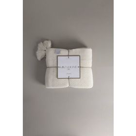 Koza Home 37102 130x170 cm Miel Krem Kenarı Ponponlu Tv Battaniyesi