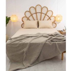Koza Home 37110 200x220 cm Miel Vizon Kenarı Ponponlu Çift Kişilik Battaniye