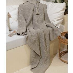 Koza Home 37111 160x220 cm Miel Vizon Kenarı Ponponlu Tek Kişilik Battaniye