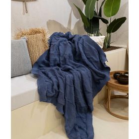 Koza Home 37142 130x170 cm Espuma De Mar Indigo TV Battaniyesi