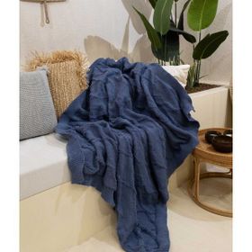 Koza Home 37142 130x170 cm Espuma De Mar Indigo TV Battaniyesi