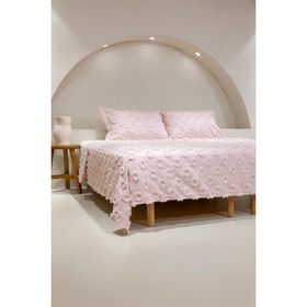 Koza Home 5032 Sitra Pudra 230x250 cm Çift Kişilik Püsküllü 50x70 cm 2 Yastık Yatak Örtüsü