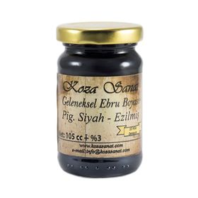 Koza Pigment Siyah Ezilmiş Boya 105 cc Ebru Boyası