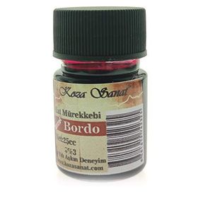 Koza Sanat Bordo 25 ml Hat Mürekkebi