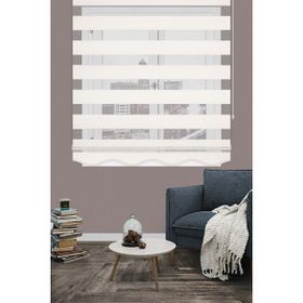 Koza Stor 15900V02 Ekru Geniş Plise Zebra 130x260 cm Stor Perde
