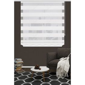 Koza Stor 15900V02 Ekru Geniş Plise Zebra 140x260 cm Stor Perde