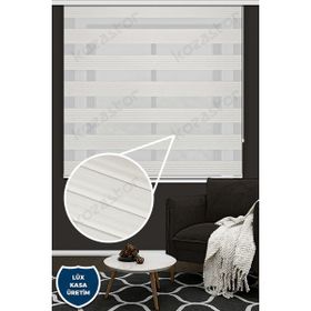 Koza Stor 15900V02 Ekru Geniş Plise Zebra 170x260 cm Stor Perde