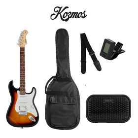 Kozmos KGP-STG20HSS-3TS Sunburst Elektro Gitar + UNIQUE-MINI-BK 10W Amfi Başlangıç Paketi