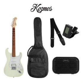 Kozmos KGP-STG20HSS-OWH Beyaz Elektro Gitar + UNIQUE-MINI-BK 10W Amfi Başlangıç Paketi