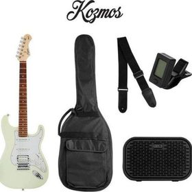 Kozmos KGP-STG20HSS-OWH Beyaz Elektro Gitar + UNIQUE-MINI-BK 10W Amfi Başlangıç Paketi