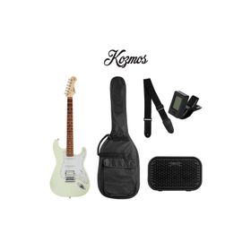 Kozmos KGP-STG20HSS-OWH Beyaz Elektro Gitar + UNIQUE-MINI-BK 10W Amfi Başlangıç Paketi