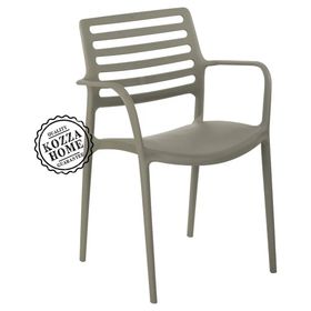 Kozza Home Lixa Kollu Çimento Gri Bahçe Sandalye