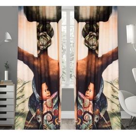 Kozzy Home RFE186 Saten Baskılı Sağ Kanat Tek Kanat 135x270 cm Fon Perde