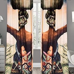 Kozzy Home RFE186 Saten Baskılı Sağ Kanat Tek Kanat 135x270 cm Fon Perde