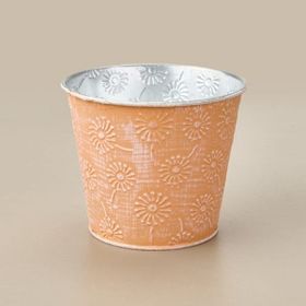 Kpm 13x11 cm Asorti Çinko Çiçek Desenli Saksı