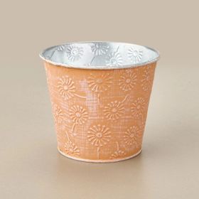 Kpm 13x11 cm Asorti Çinko Çiçek Desenli Saksı