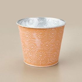 Kpm 13x11 cm Asorti Çinko Çiçek Desenli Saksı