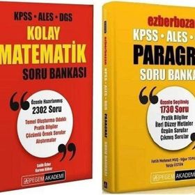KPSS ALES DGS Kolay Matematik + Ezberbozan Problemler + Paragraf Soru Pegem Akademi Yayınları