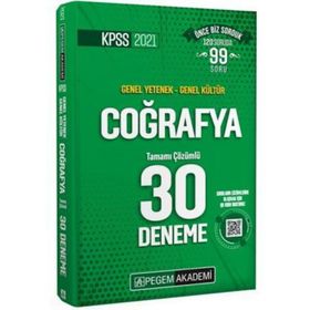 KPSS Genel Yetenek Genel Kültür Coğrafya Tamamı Çözümlü 30 Deneme 2021-Pegem Yayıncılık