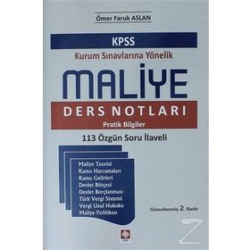 KPSS Kurum Sınavlarına Yönelik Maliye Ders Notları - Ömer Faruk Aslan