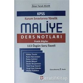 KPSS Kurum Sınavlarına Yönelik Maliye Ders Notları - Ömer Faruk Aslan