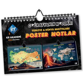 KR Akademi Yayınları - Coğrafyanın Kodları Türkiye ve Dünya Duvar Haritaları Poster Notlar