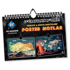 KR Akademi Yayınları - Coğrafyanın Kodları Türkiye ve Dünya Duvar Haritaları Poster Notlar