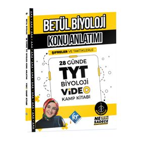 KR Akademi Yayınları - TYT Betül Biyoloji Konu Anlatımı 28 Günde Video Kamp Kitabı