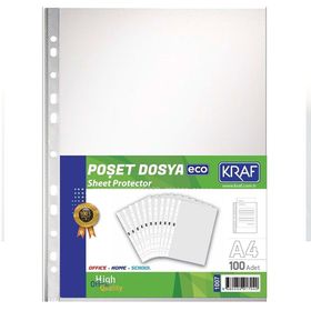 Kraf 1007 100'lü Poşet Dosya A4 ECO Poşet Dosya
