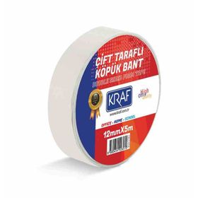 Kraf 12 mm 5 mt Çift Taraflı Köpük Bant