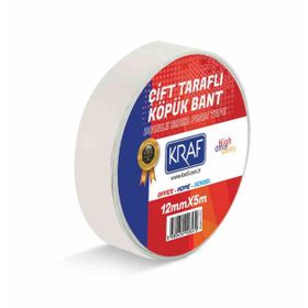 Kraf 12 mm 5 mt Çift Taraflı Köpük Bant