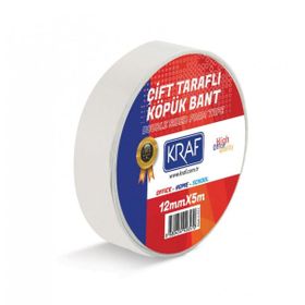 Kraf 12 mmx5 m Çift Taraflı Köpük Bant