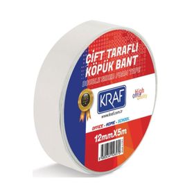 Kraf 12 mmx5 m Çift Taraflı Köpük Bant