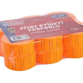 Kraf 12 x 21 mm Fosforlu Turuncu Motex Fiyat Etiketi