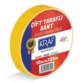 Kraf 19 mm x 25 mt Çift Taraflı Bant