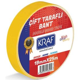 Kraf 19 mm x 25 mt Çift Taraflı Bant