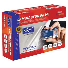 Kraf 2127 78x102 mm 125 Mic 100'lü Laminasyon Filmi
