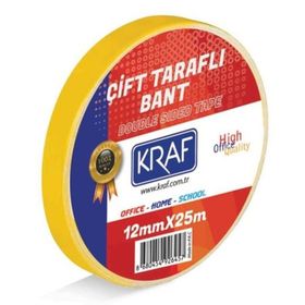 Kraf 2512G 12 mm x 25 mt Çift Taraflı Bant