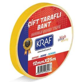 Kraf 2512G 12 mm x 25 mt Çift Taraflı Bant