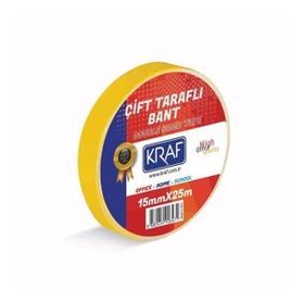 Kraf 2515G 15 mm 25 mt Çift Taraflı Bant